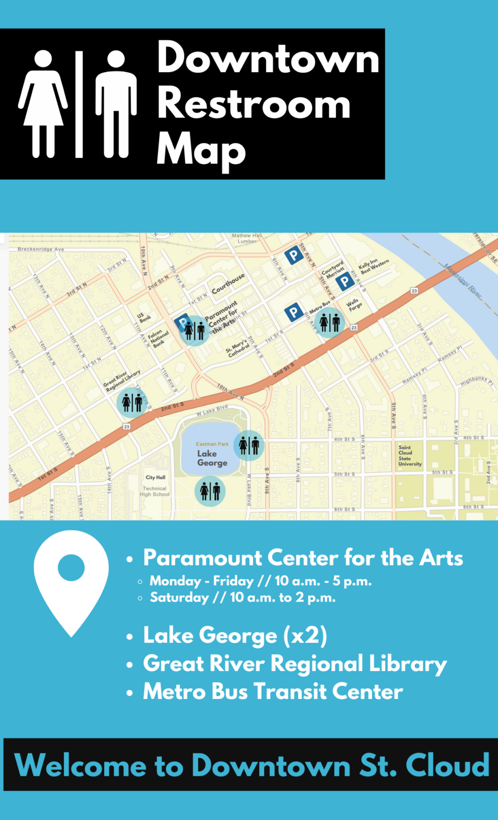 Public Restrooms Visit Downtown St. Cloud, Minnesota, Downtown Council